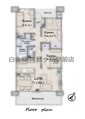 コンフォート若葉ポルカの間取り