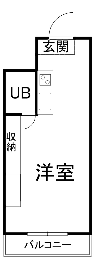 ロータリー本町の間取り|無駄を省いたスマートなワンルーム。お掃除も短時間で済むため、週末を自由な時間として有効に使えます。駅徒歩1分の利便性を最大限に活かし、アクティブに過ごしたい方にぴったりの住まいとして機能します。