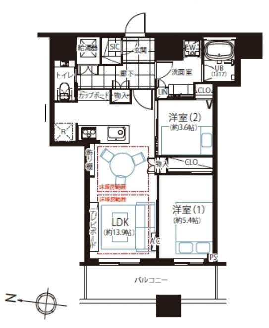 勝どきザ・タワーの間取り