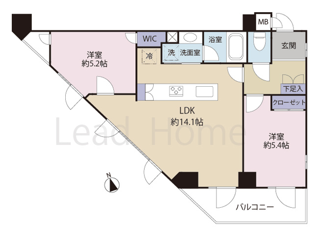 【間取り】 | ダイアパレス戸越Ⅱ