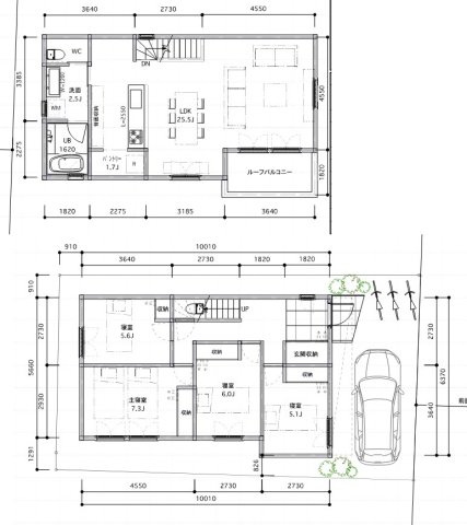 【参考プラン】 | 練馬区関町南2丁目 | 建物参考プラン（建物面積約116.66㎡の2階建4LDK+P。建物参考価格3680万円）。