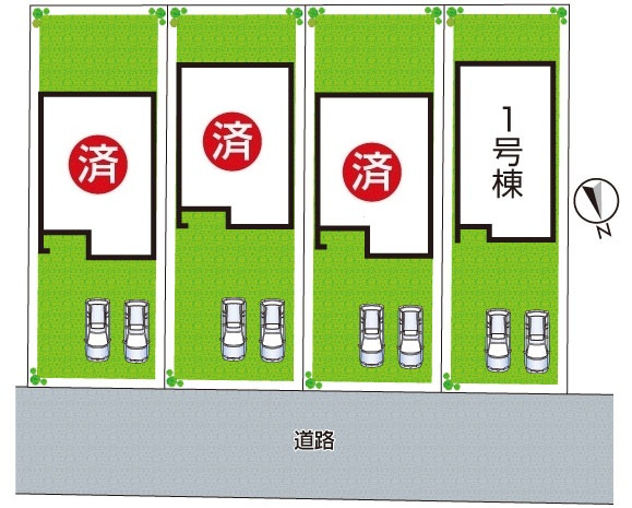 姫路市白浜町宇佐崎北　新築一戸建ての区画図|全4区画