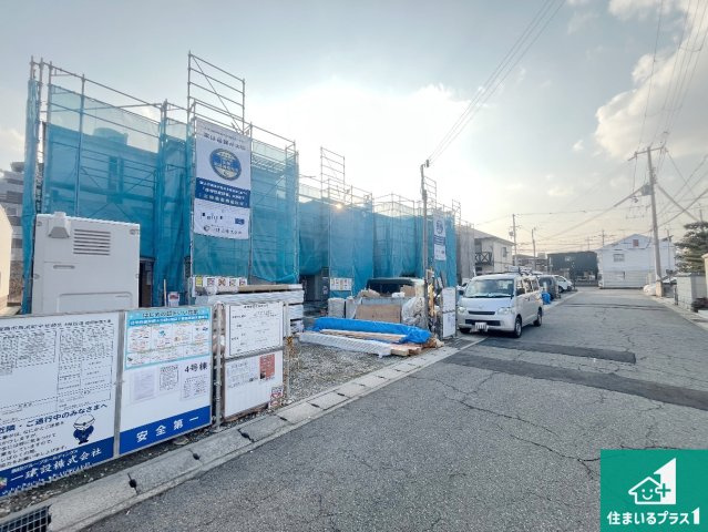 姫路市白浜町宇佐崎北　新築一戸建ての前面道路含む現地写真|周辺は落ち着いた街並みの住宅地！子育てがしやすい住環境です！まだ未完成ですが、現地でしかわからない事もございます。是非一度ご覧ください。