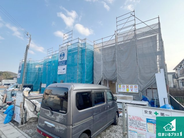 姫路市白浜町宇佐崎北　新築一戸建ての外観|周辺は落ち着いた街並みの住宅地！子育てがしやすい住環境です！まだ未完成ですが、現地でしかわからない事もございます。是非一度ご覧ください。