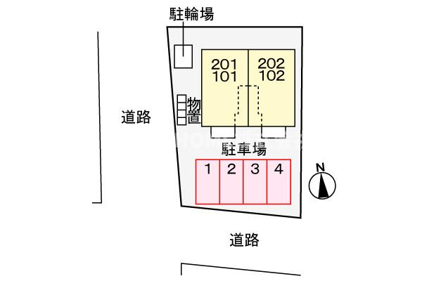 豊岡市小田井町のアパートの区画図