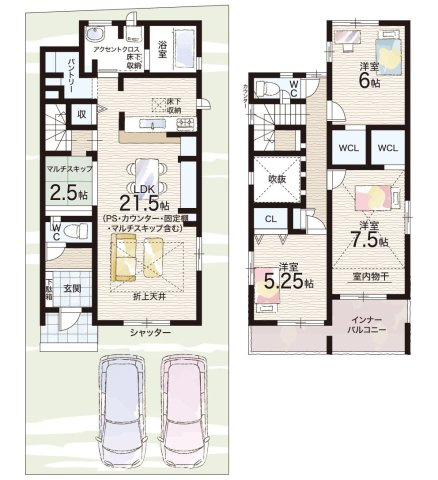 亀岡市古世町　新築一戸建ての間取り|1号地