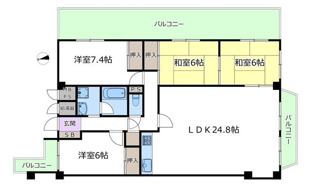 【間取り】 | 緑地東ロイヤルマンション | エイブルにて取扱い可能な住宅ローンは、全部で10種類以上！お客様にピッタリの住宅ローンを当社のFPよりご案内させて頂きます。住宅ローンのご相談だけでも、お気軽にご相談下さいませ。