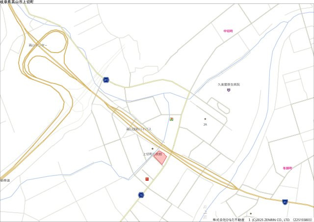 11/26新規　借地　高山市上切町　月額50万円の地図