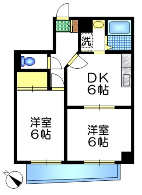 アトリエコート下北沢の間取り|南西向きのお部屋です