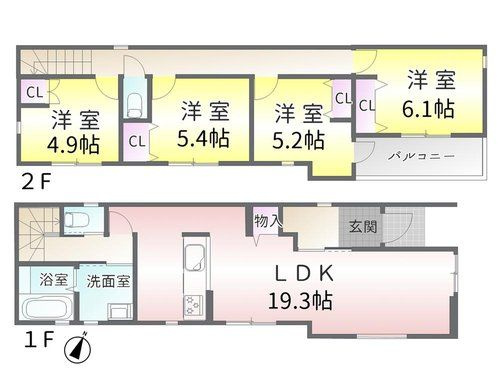 北区川中町023②1号棟の間取り