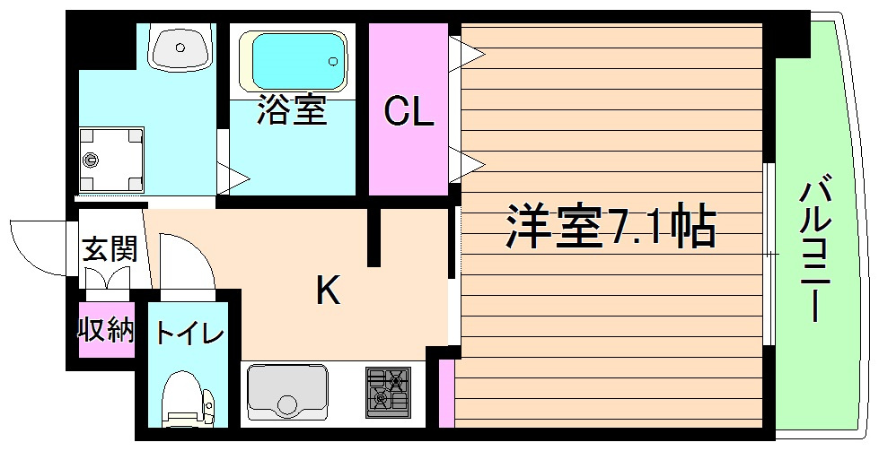 大阪市城東区蒲生３丁目の賃貸マンションの間取り
