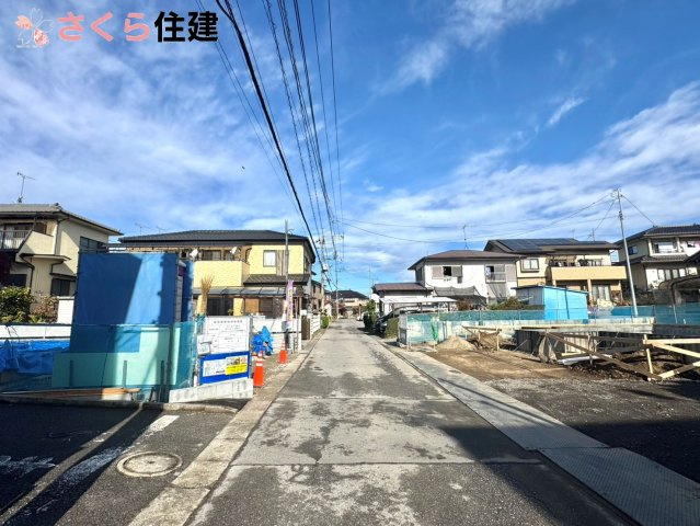 リーブルガーデン宇都宮雀の宮第6　１号棟の前面道路含む現地写真|前面道路東側4.4ｍ公道