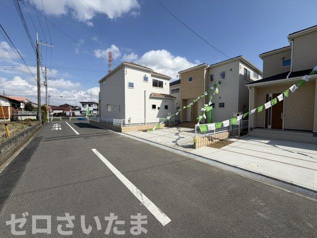 《仲介手数料無料》久喜市栗原４丁目4-2新築一戸建てリーブルガーデンの外観|前面道路も広いので車も入れやすいと思います。