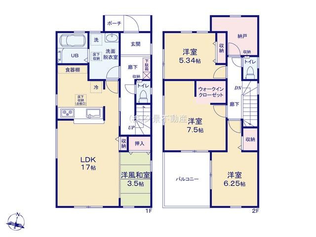 《仲介手数料無料》久喜市栗原４丁目4-2新築一戸建てリーブルガーデンの間取り