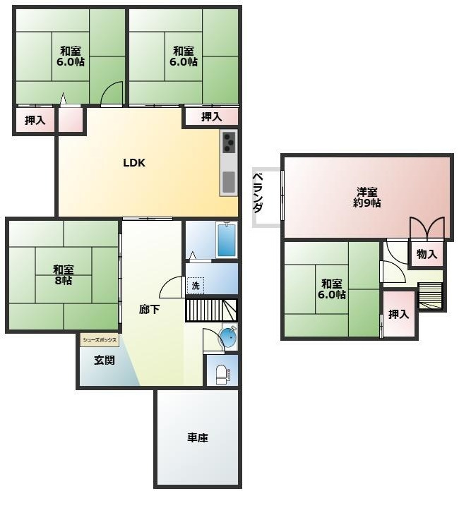 新潟県見附市今町5丁目　戸建ての間取り