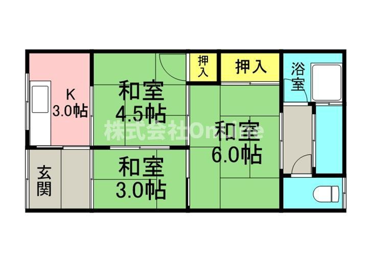 田中貸家（ユキオ東棟）の間取り