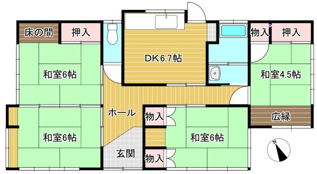ひたちなか市幸町戸建ての間取り|４DK♪