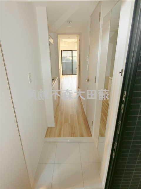 REALIZE蒲田Ⅱの玄関|姿見鏡がうれしい玄関