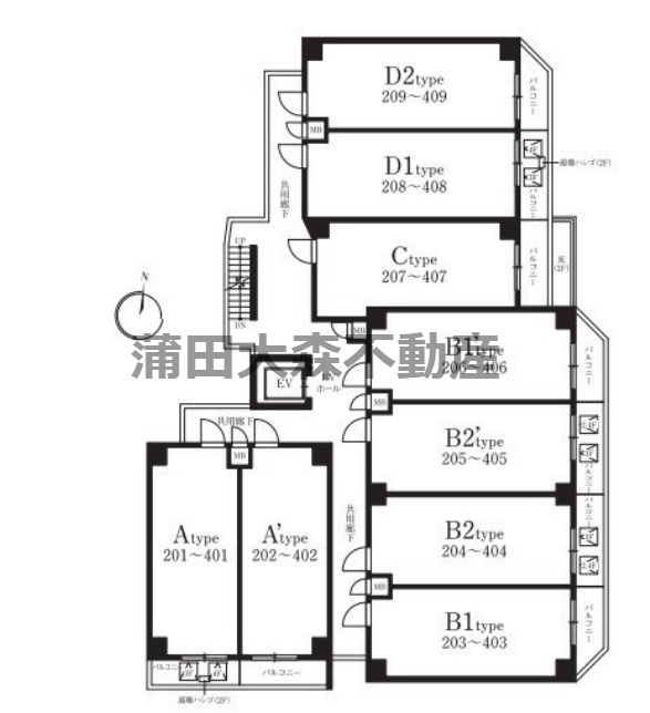 REALIZE蒲田Ⅱの区画図