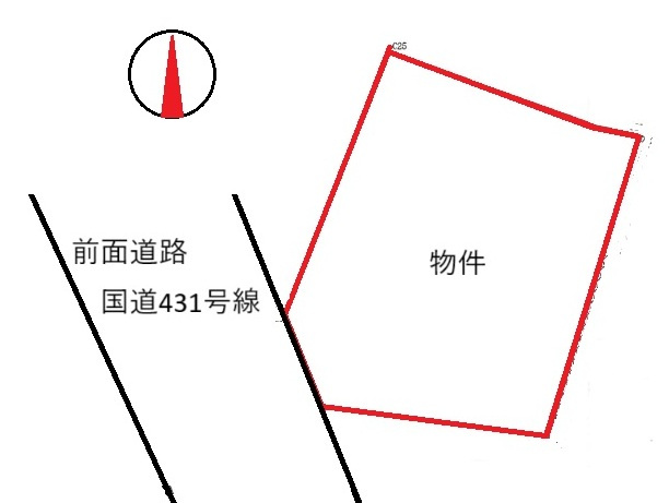 松江市浜佐田町　土地の土地図|ゆとりの75坪　平坦地です。