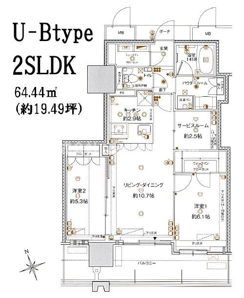 MJR熊本ゲートタワー／10階の間取り