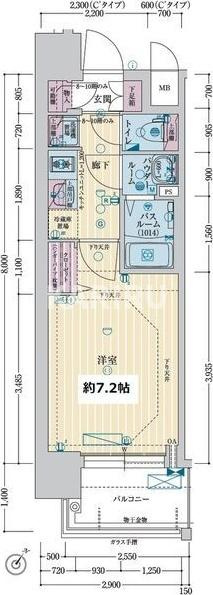 レシオス大阪城北詰の間取り