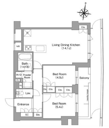 ミレーネ神戸住吉本町の間取り