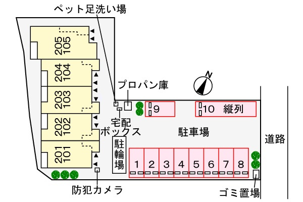 ダンケリーナの区画図|駐車場