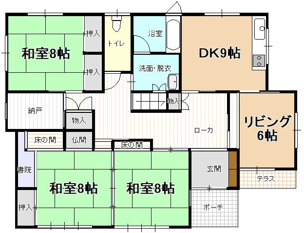 東根市本丸東　中古住宅の間取り