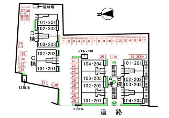 ゴールデン・リリィＣの区画図|駐車場