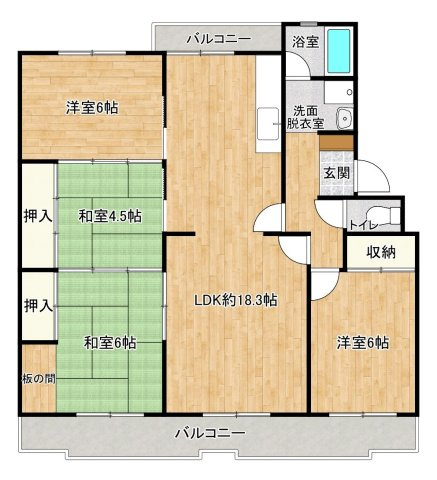 奈多団地、7棟の間取り