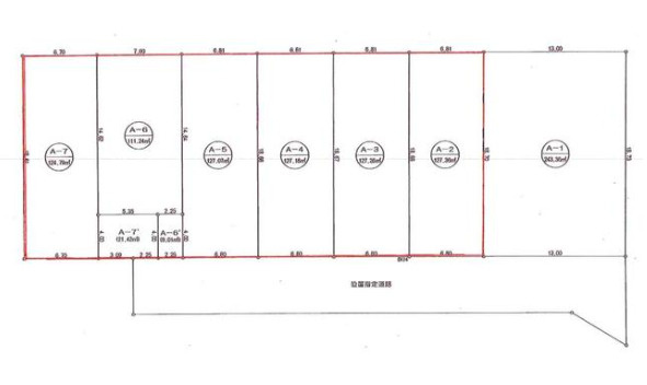 売土地　静岡市清水区楠の区画図