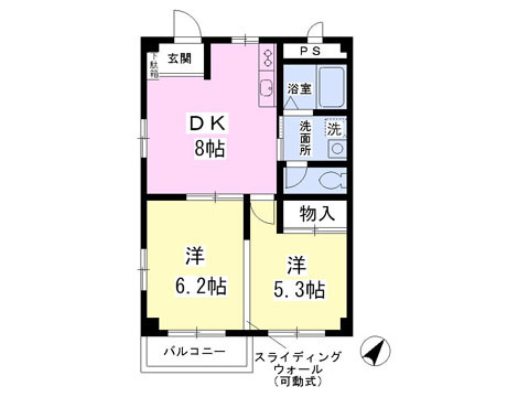 スライディングウォールで仕切られている為色々な使い方が出来ますね。
