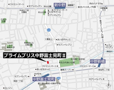 【地図】 | プライムブリス中野富士見町Ⅱ
