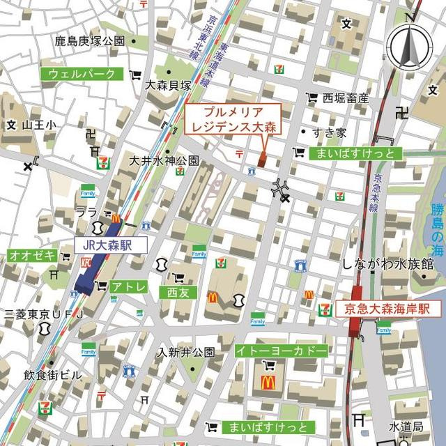 プルメリアレジデンス大森の地図