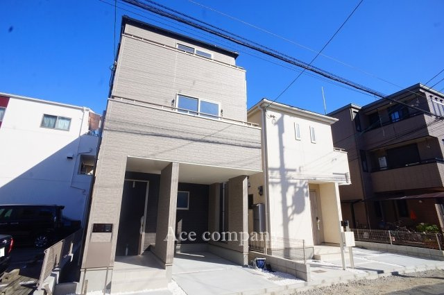 【外観】 | 東大阪市永和3丁目　【1号棟/全2棟】 | 【1号棟/全2棟】新築完成済み☆整形地の3階建て♪ローン返済目安：月々約129400円（頭金0円、変動金利0.875％、返済期間35年、ボーナス払い無しで試算しています）