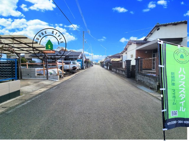 合志市栄第6-1棟(1号棟)の前面道路含む現地写真|前面道路です。
