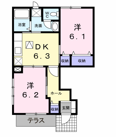 【間取り】 | リス　プランタンＡ