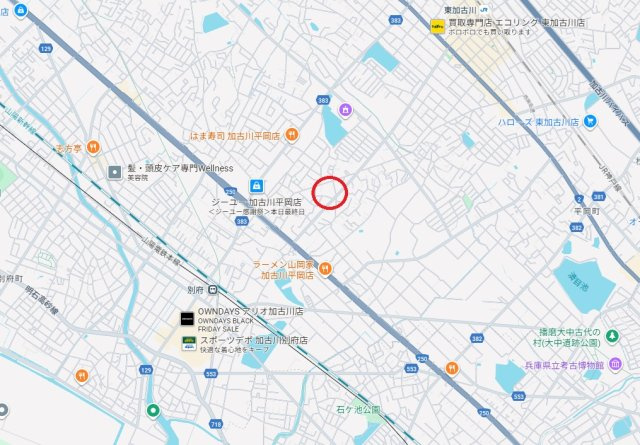 加古川市別府町別府　　山陽電鉄「別府駅」徒歩15分の地図
