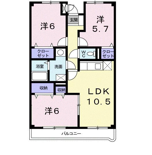 ラルジュウエストの間取り