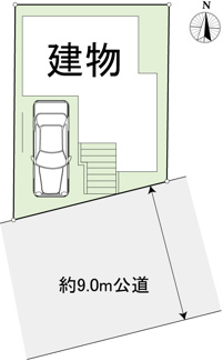 【区画図】 | 戸田市美女木2丁目　中古戸建 | ビルトインカースペースになっているので悪天候時でも濡れずに車に乗り降りでき、買い物帰りの荷物の出し入れもスムーズに行えます。また、車庫としてだけでなく趣味や収納スペースとしても活用できる