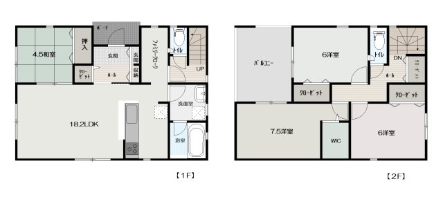 高知市中須賀町 第1　3-1号棟- 新築戸建ての間取り|1号棟