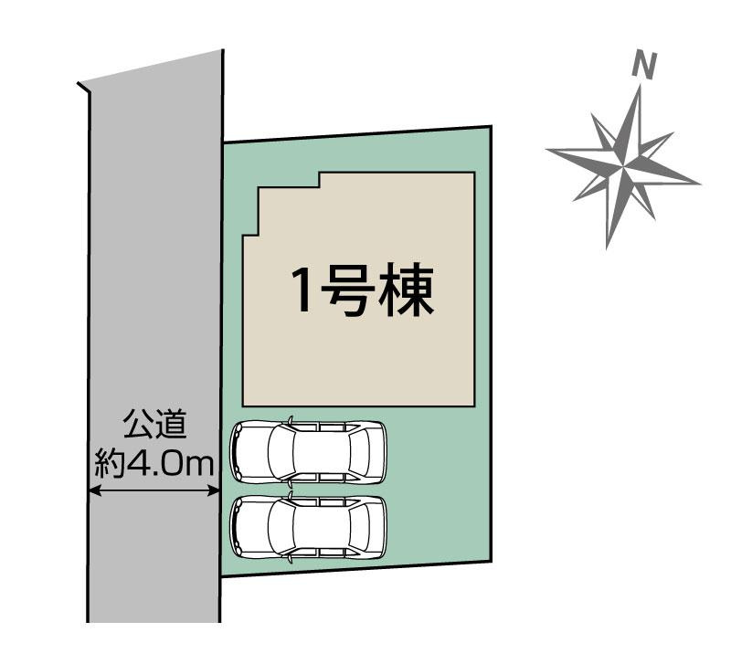 ~福生福生~ Newly built houseの区画図|【Parking for 2 cars】
◆駐車場2台分◆「車が増えそう」「家族の自転車が多い」「バイクも停めたい」など、広い駐車スペースがみんなの欲しいを全て解消してくれます。