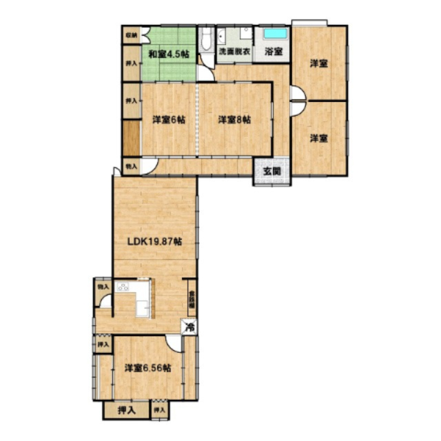 中古戸建　上里見町の間取り|使いやすいようリフォームされた間取りです。多世帯のご家族でも十分な個室が用意されています。
