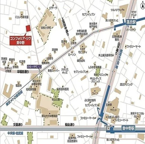 コンフォリア・リヴ東中野の地図