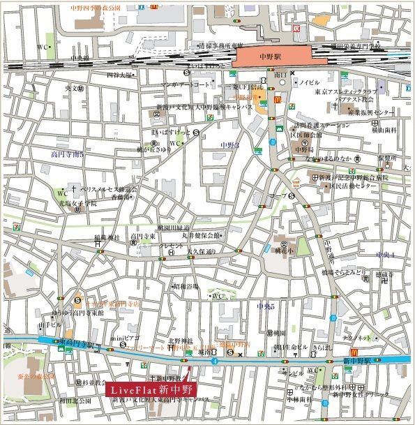 ＬｉｖｅＦｌａｔ新中野の地図