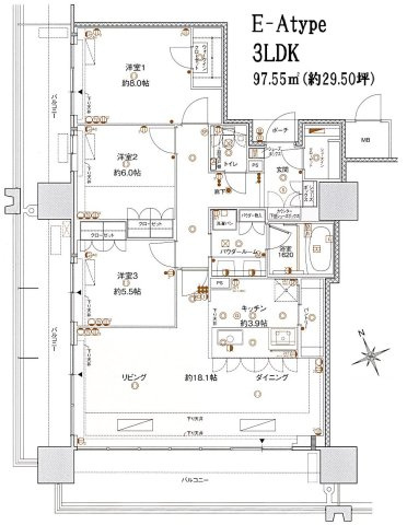 MJR熊本ゲートタワー／26階の間取り