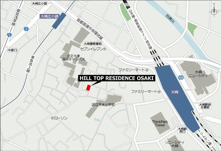 ＨＩＬＬ　ＴＯＰ　ＲＥＳＩＤＥＮＣＥ　ＯＳＡＫＩの地図