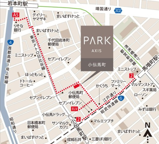 パークアクシス小伝馬町の地図