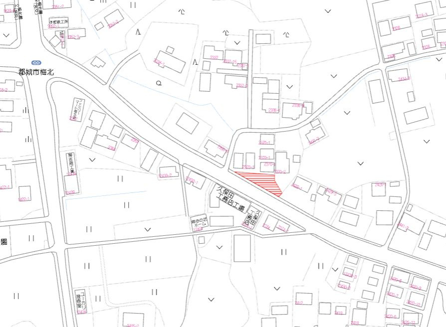 都城市梅北町の売地の土地図